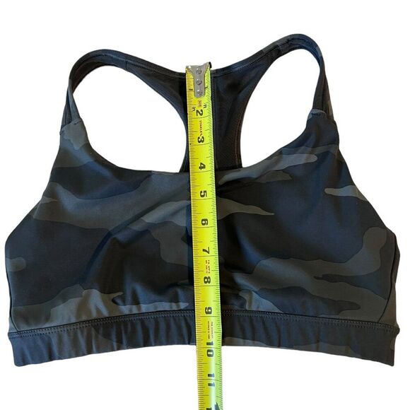 Athleta Sports Bra Black Dark Green Camo Womens Sz. Medium Racer Back Workout - Picture 6 of 9